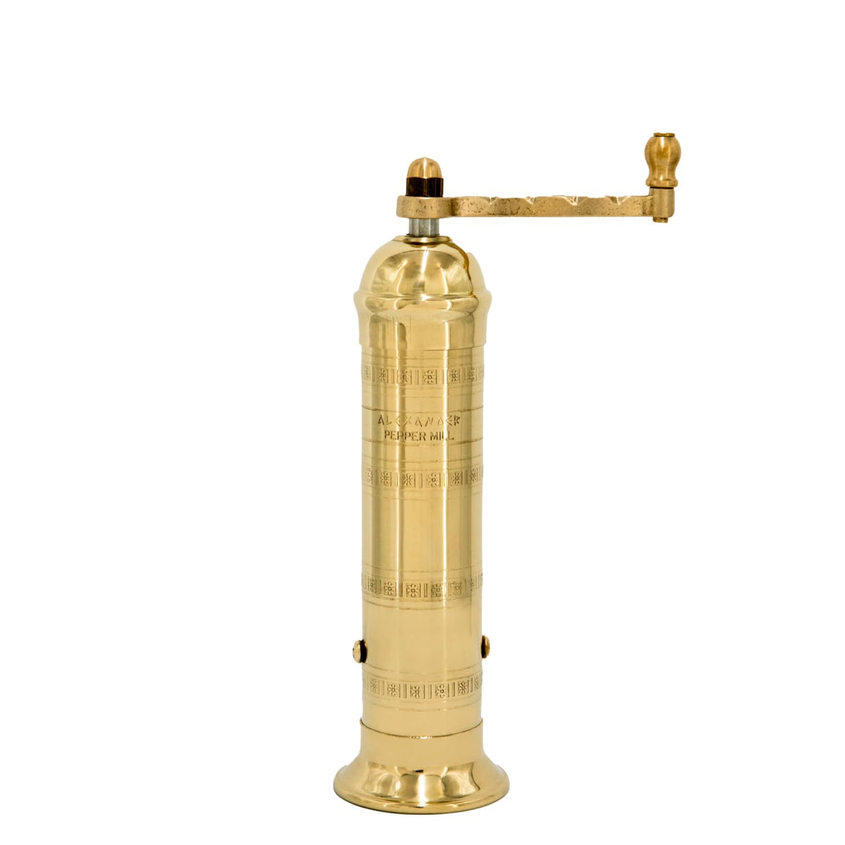 Alexander Home Original European Mill brass base offers stable performance for precise pepper grinding.