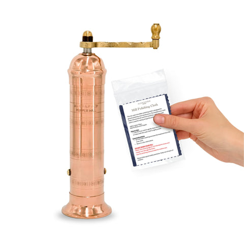 Alexander Home Greek pepper mill in copper, stylish centerpiece for kitchens and tables