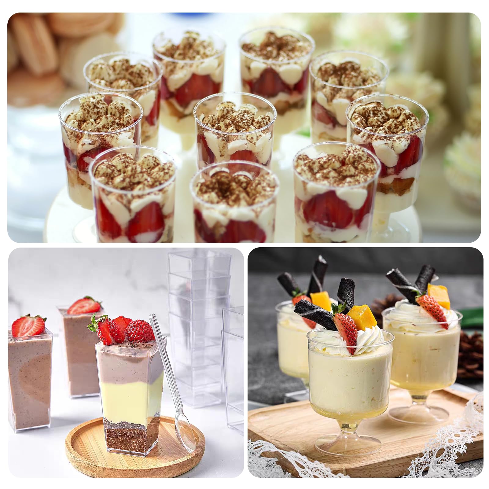 ALEXPRE reusable cups for desserts, puddings, and events