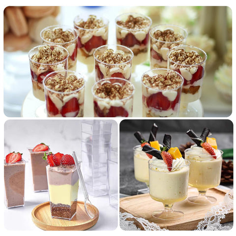 ALEXPRE reusable cups for desserts, puddings, and events