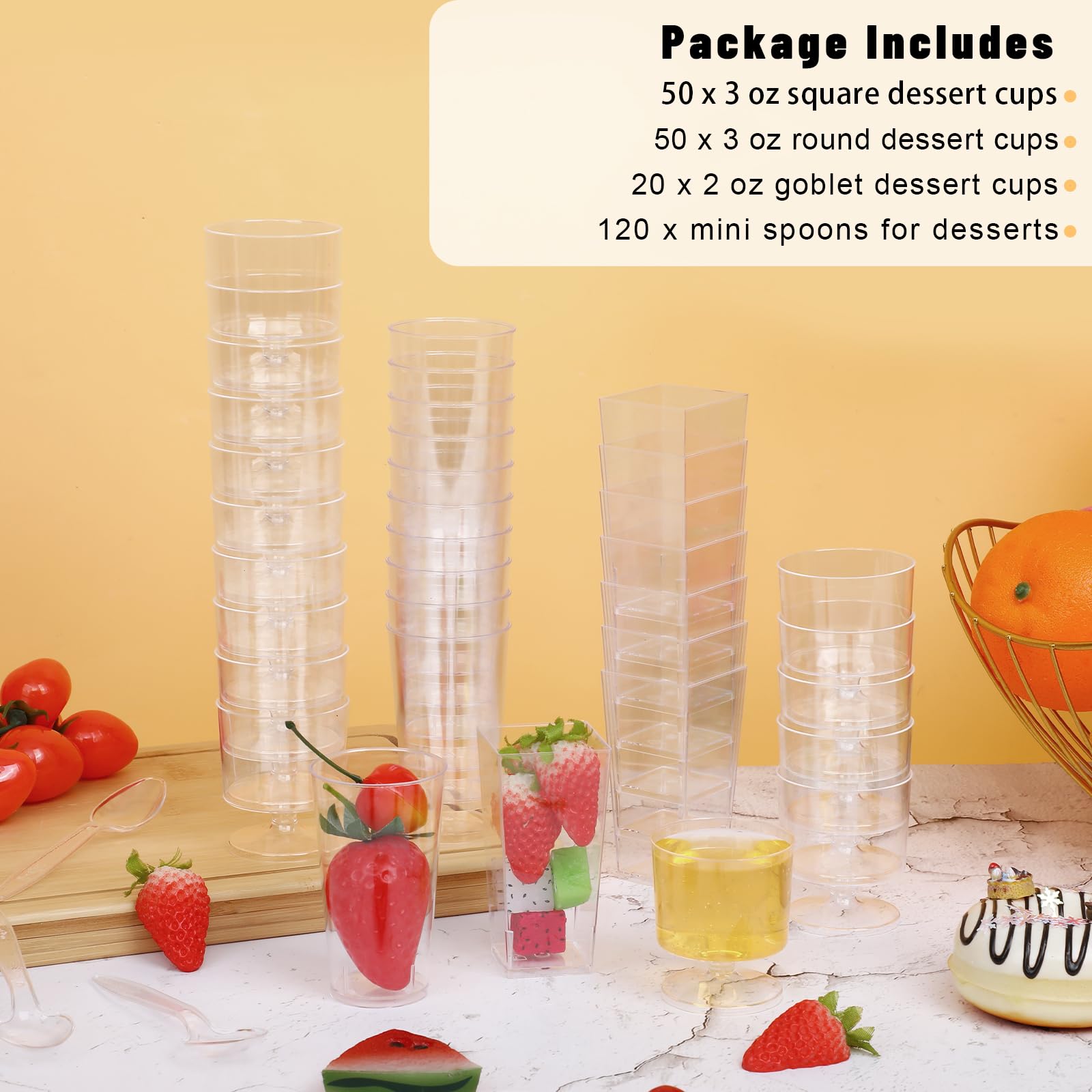 ALEXPRE round goblet dessert cup with spoon ideal for single servings