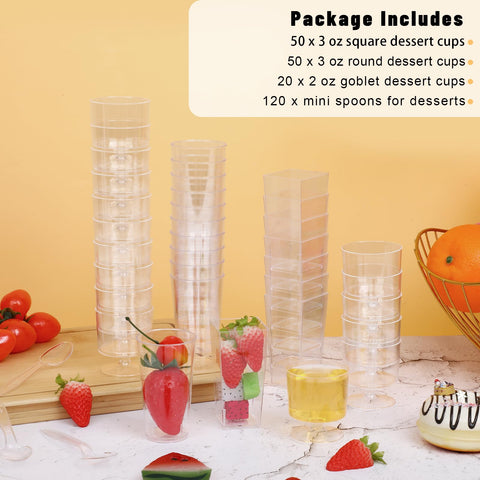 ALEXPRE round goblet dessert cup with spoon ideal for single servings