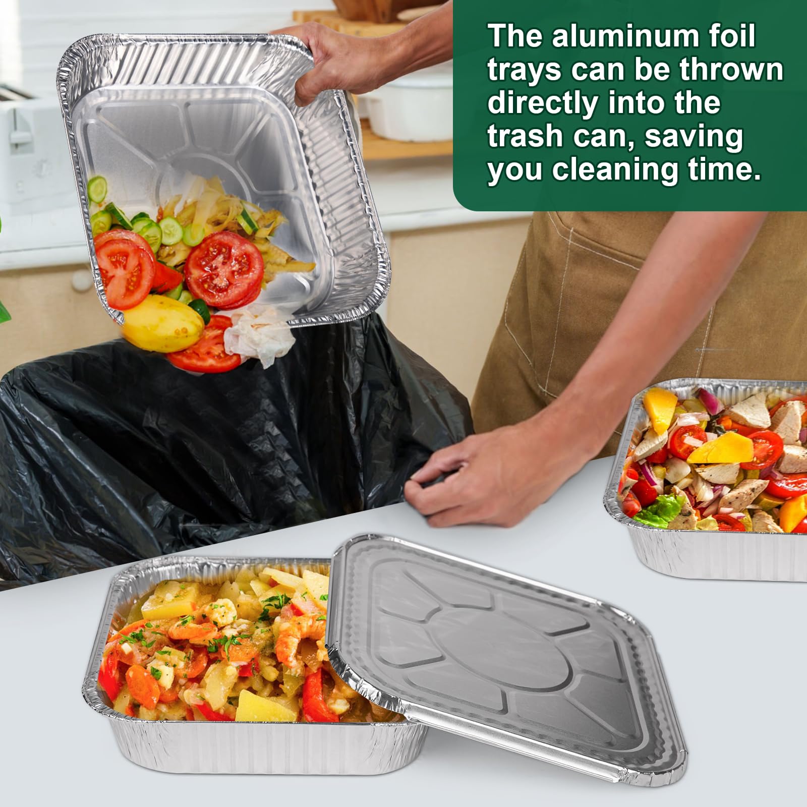 Alfolic disposable pans ready for recycling after use