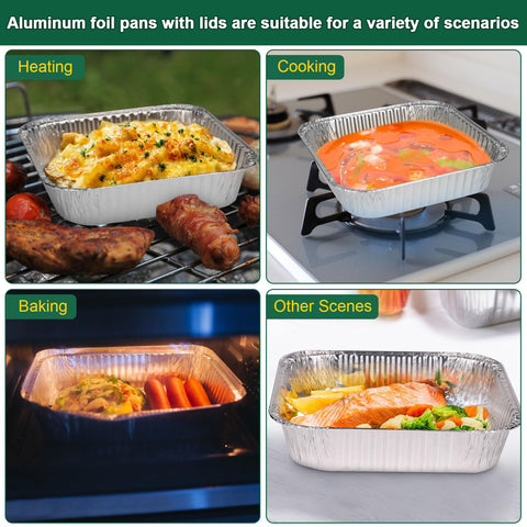 Alfolic square foil pan demonstrates even heat for cooking and reheating