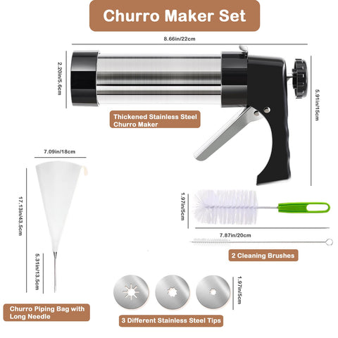 AlgoELF churro nozzle set with three discs enables varied shapes and fillings