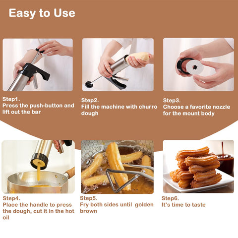 AlgoELF large capacity piping bag supports filling hollow churros with sauce