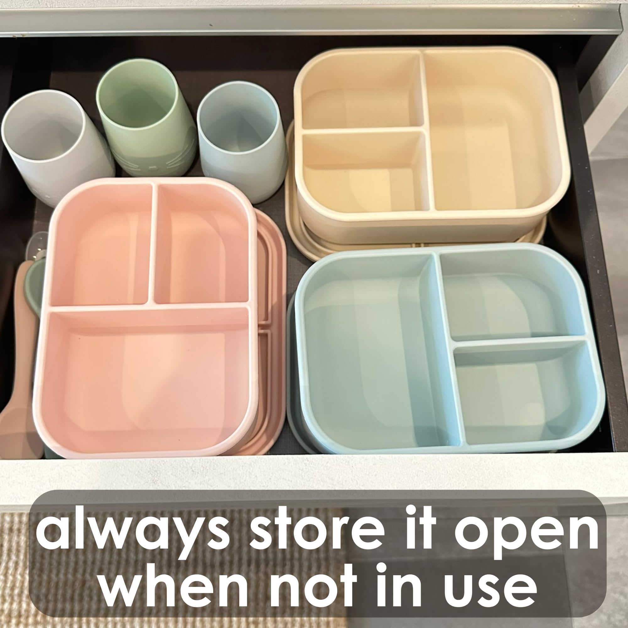 Ali+Oli BPA-free silicone box supports daily safe use.