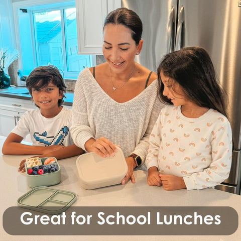 Ali+Oli microwave-safe lunch box reheats meals conveniently.