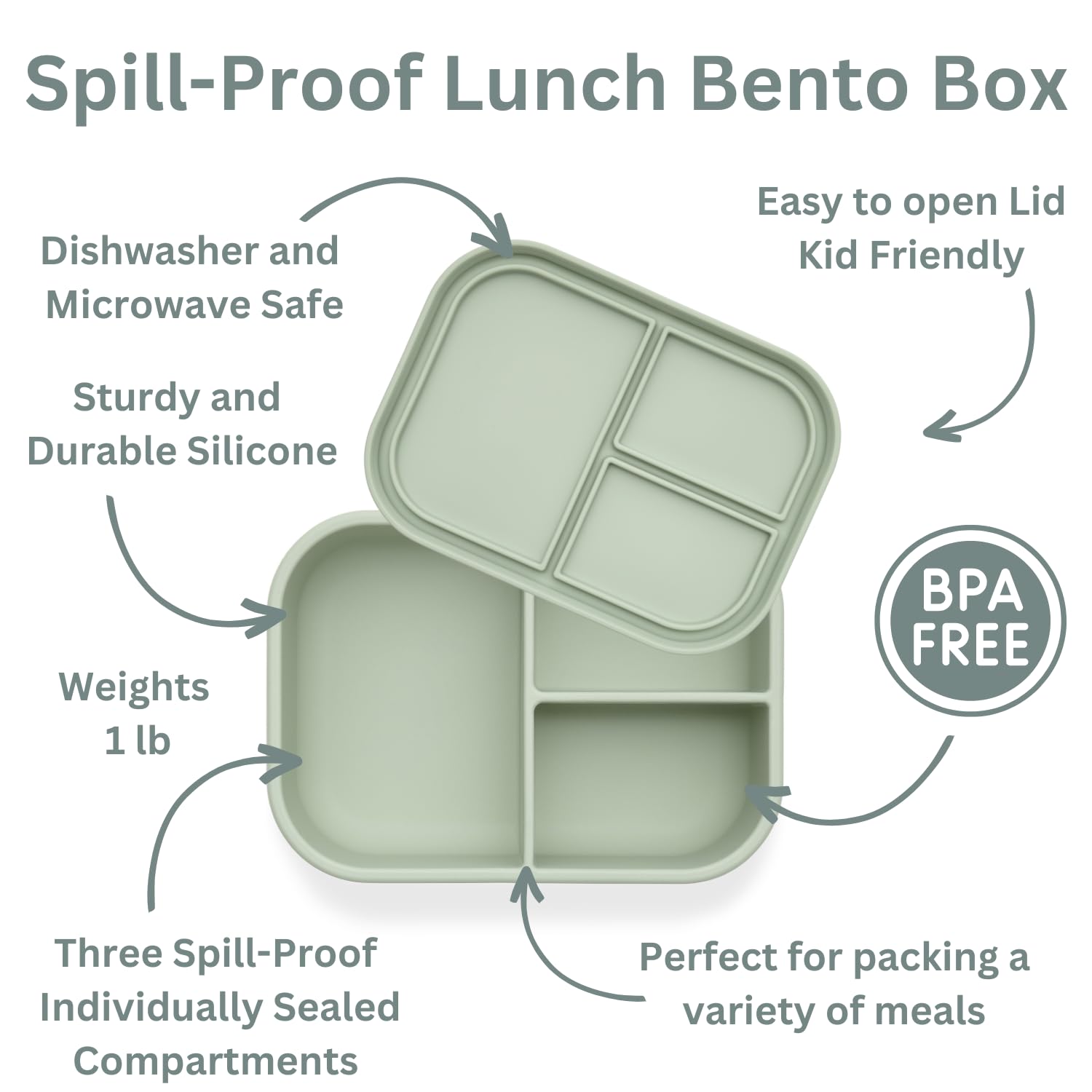 Ali+Oli bento box is dishwasher-safe for quick cleanup after meals.