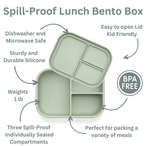 Ali+Oli bento box is dishwasher-safe for quick cleanup after meals.