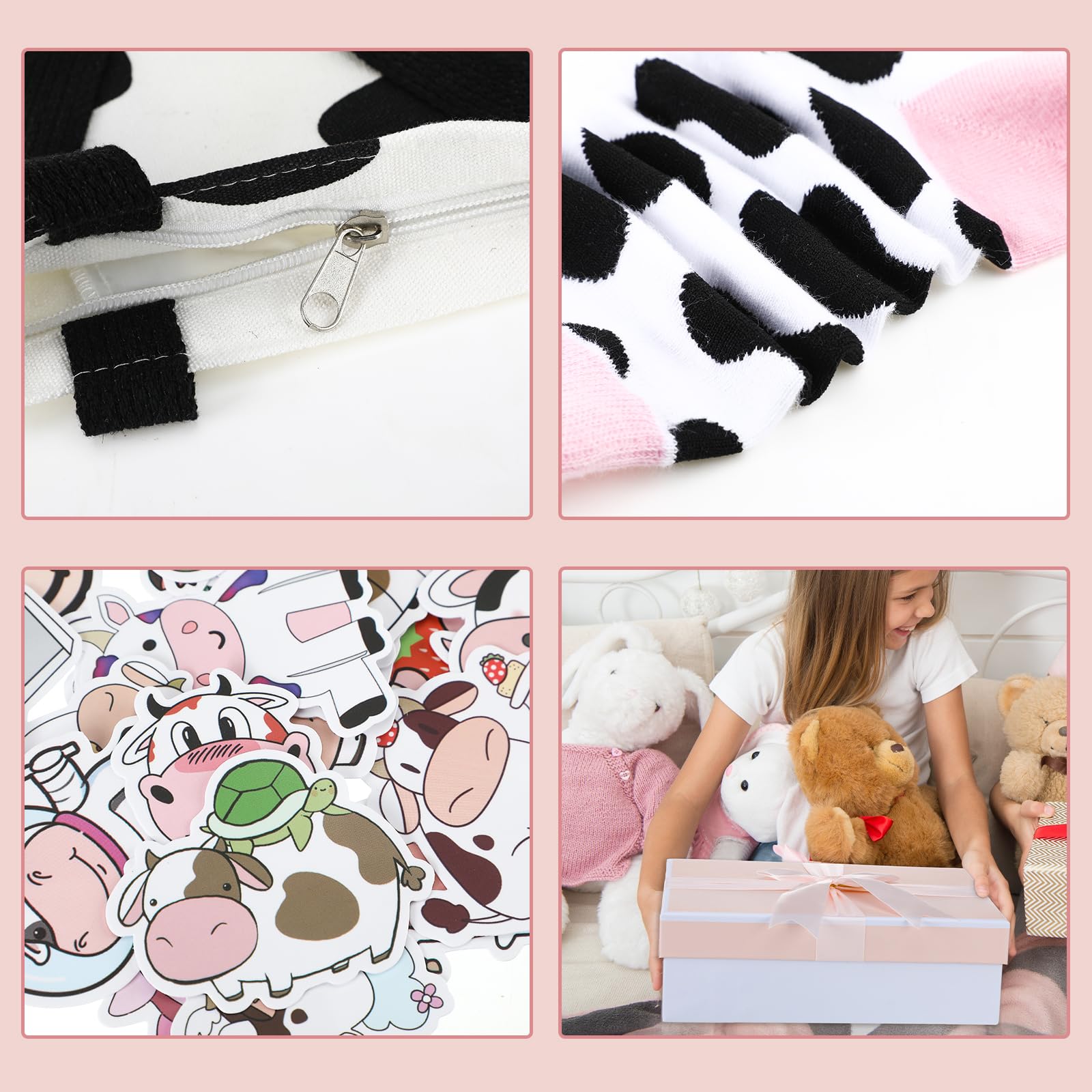 Aliceset cow keychain resin charm for daily use