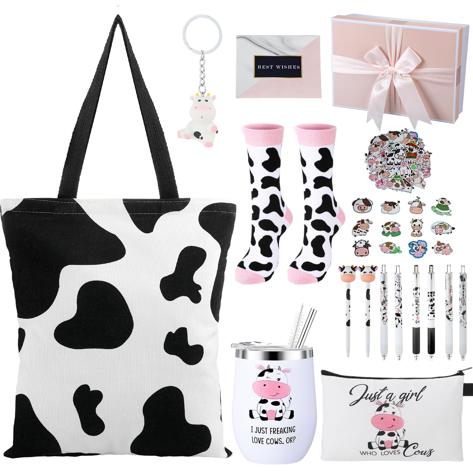 Aliceset cow print tote bag durable canvas for daily use