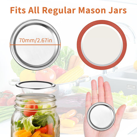 Aliggbent 70mm airtight mason jar lids, ideal for bulk canning.