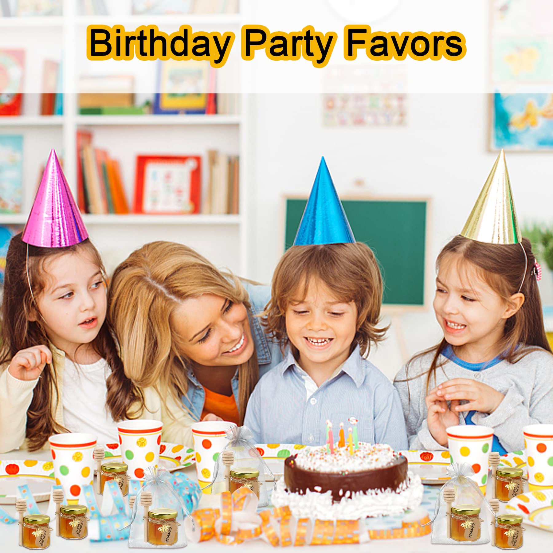 Aliggbent dipper included for easy honey serving