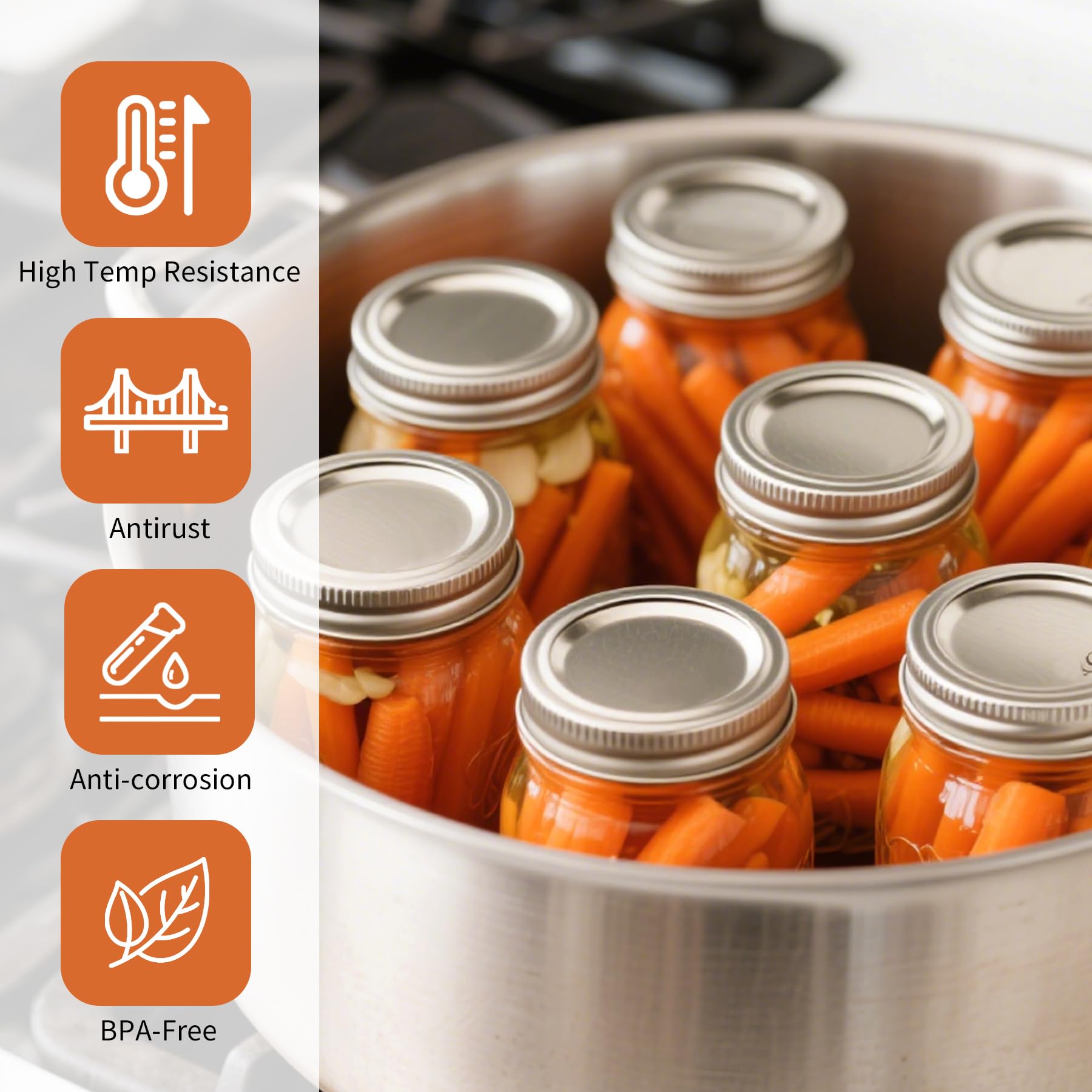Aliggbent 70mm lids for dry storage, rustproof and reusable.