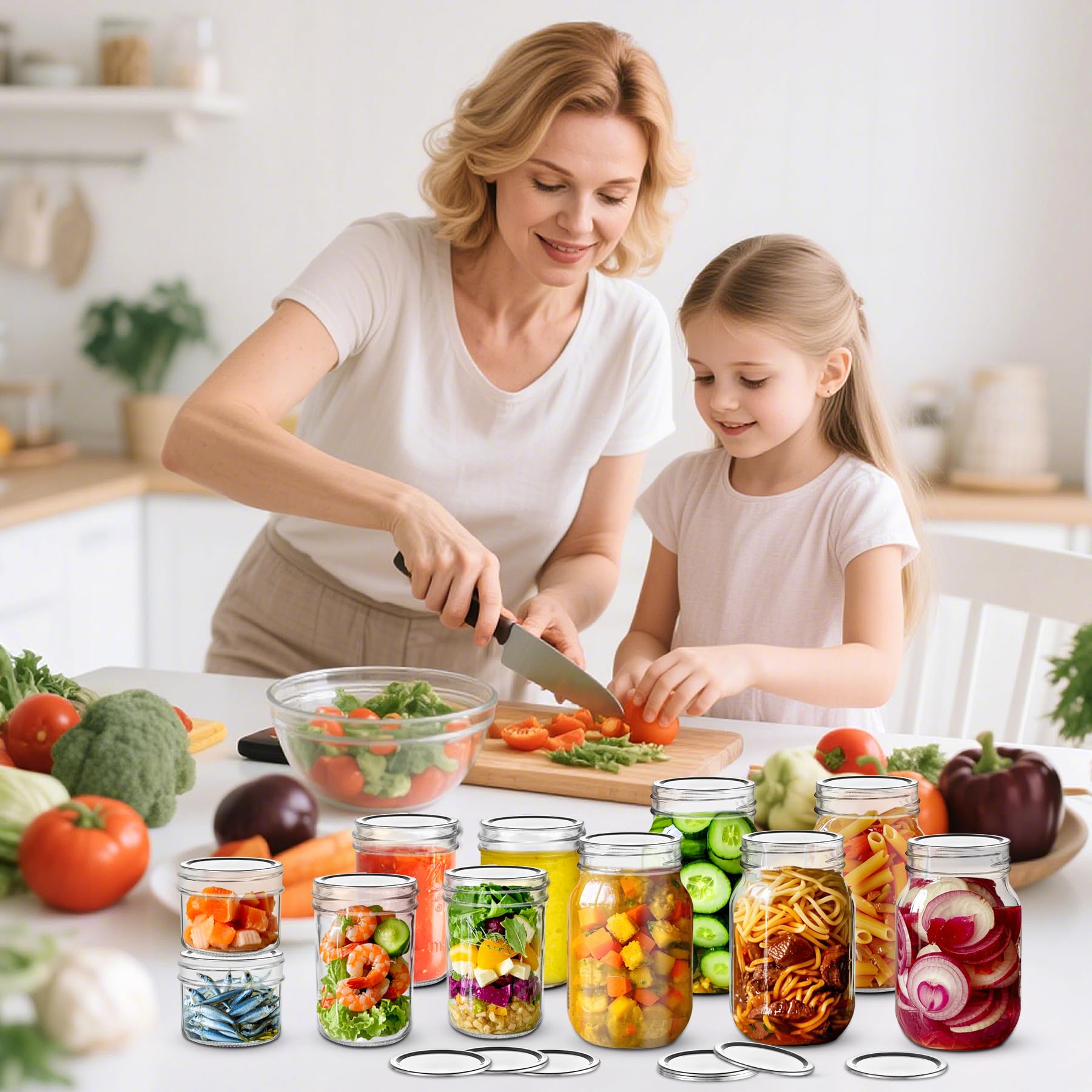 Versatile Aliggbent lids for jams, sauces, and DIY decor and organization.
