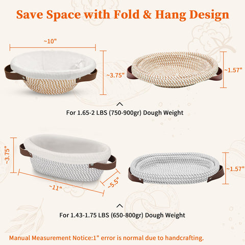 Aliggbent sourdough banneton round 10in with liner for crisp crust