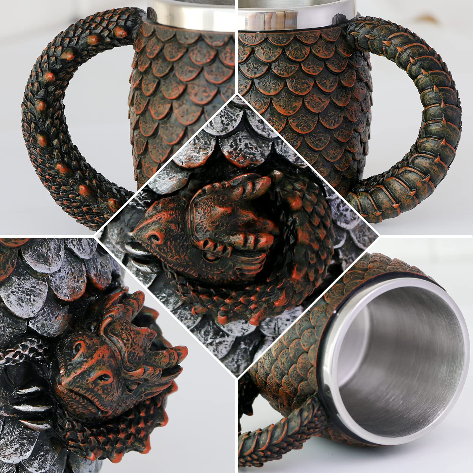 alikiki Dragon Egg Mug metal interior preserves heat and eases cleaning