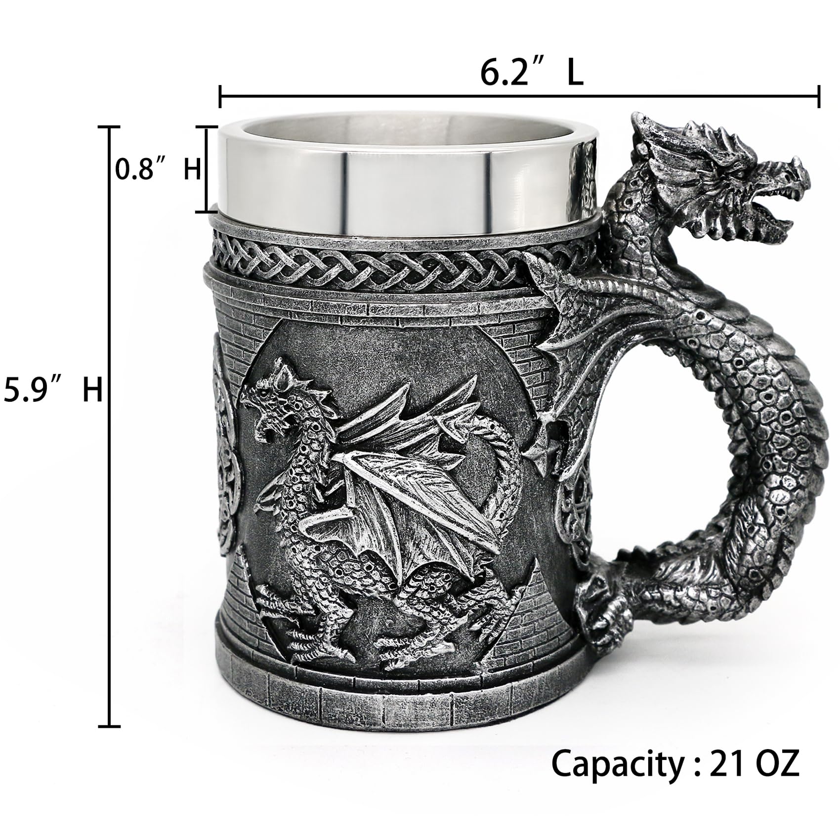 alikiki Dragon Mug handle close-up for a comfortable grip