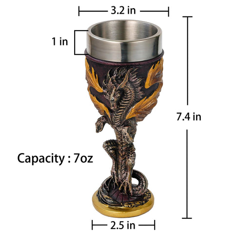 alikiki Goblet exterior resin finish provides durable fantasy tableware.