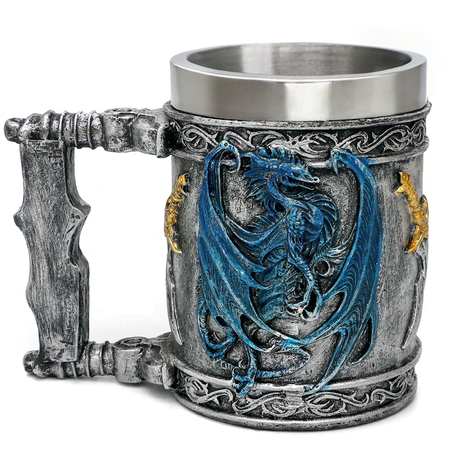 alikiki Medieval Blue Dragon Mug capacity suitable for beer or coffee