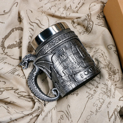 Alikiki Medieval Castle Dragon Mug 21oz capacity suitable for beer or coffee.