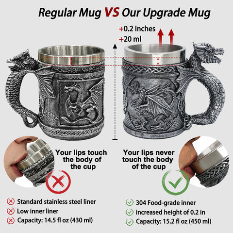 alikiki Dragon Mug bottom felt pad protects surfaces.