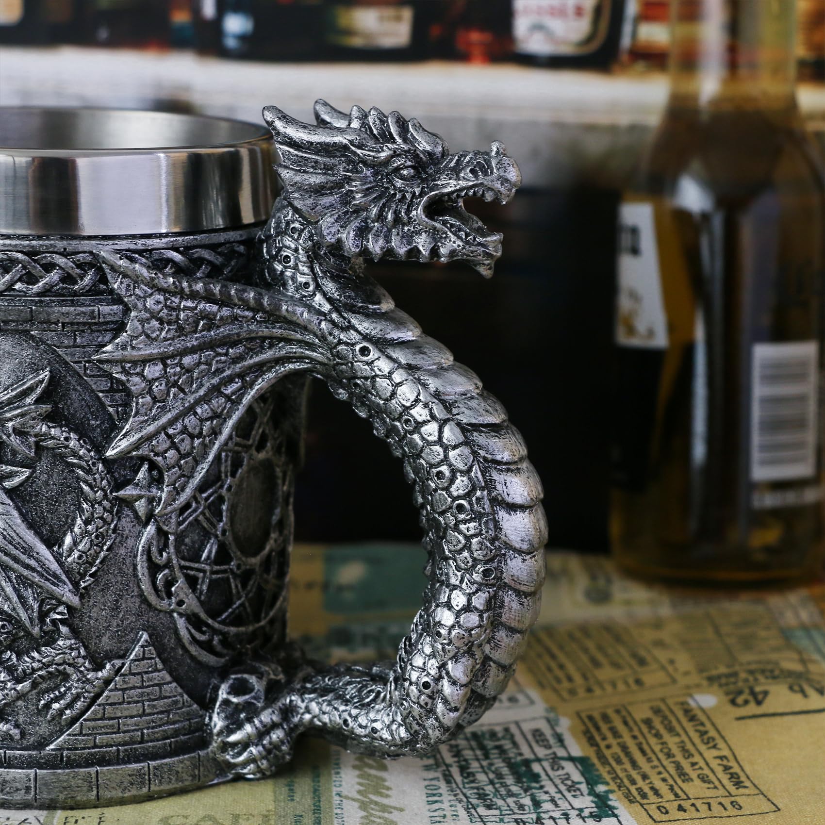 alikiki Dragon Mug multiuse vessel for beer, coffee, or tea.