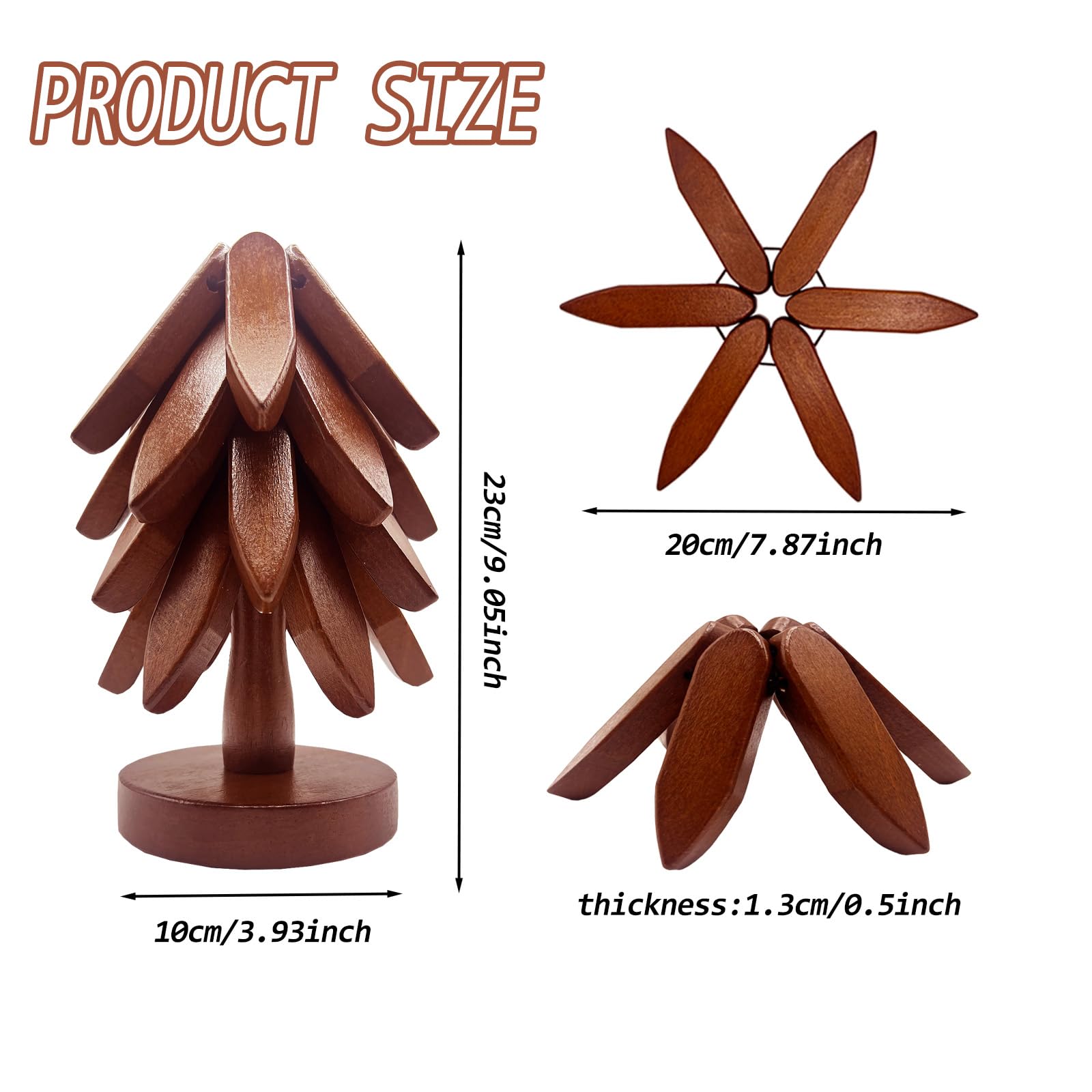 ALIKITCN tree shape trivet stand keeps the set neatly stored
