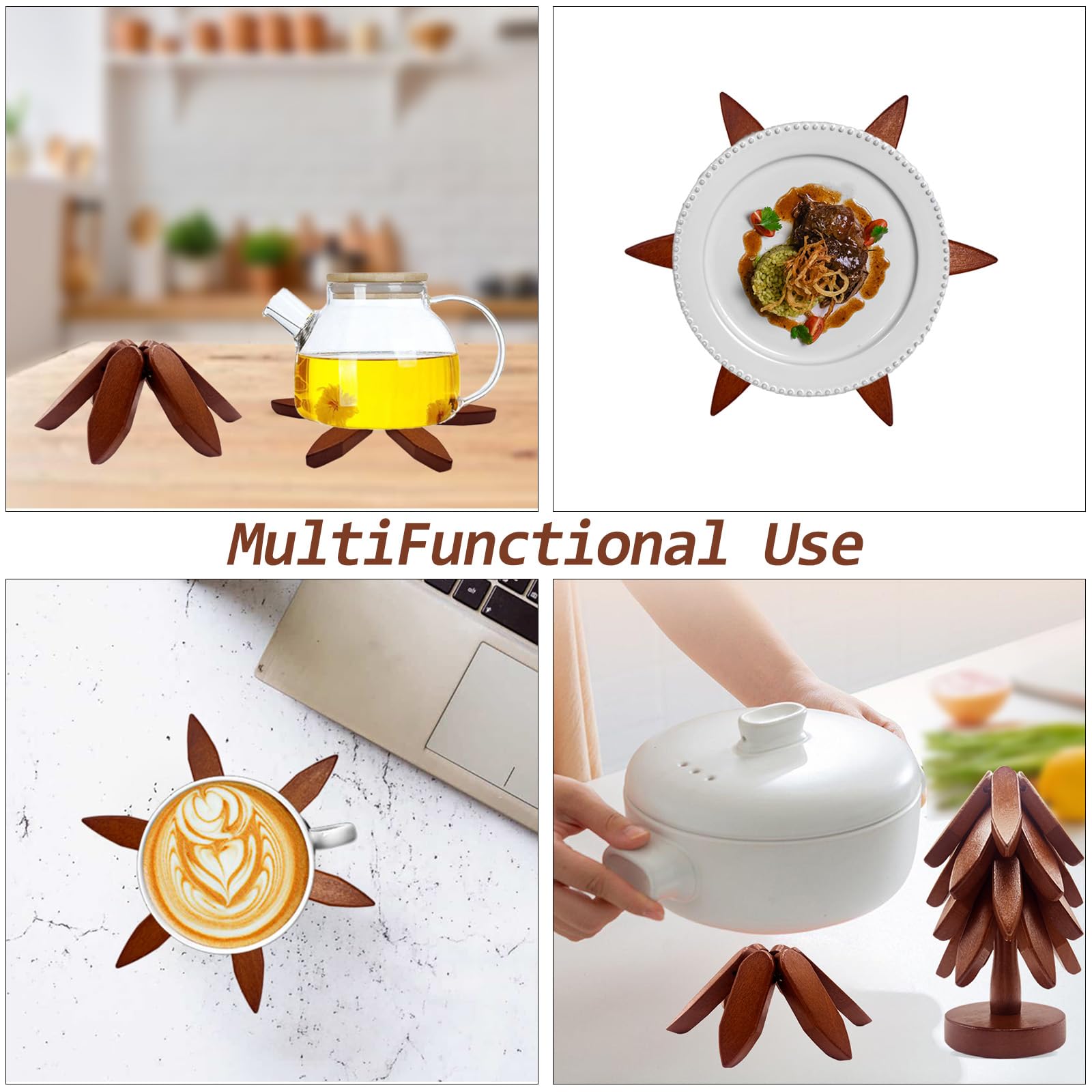 ALIKITCN trivet safe on glass, marble, and wood tabletops