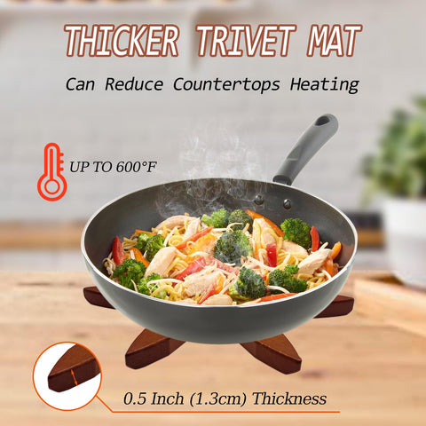 ALIKITCN six-piece unfoldable trivets automatically set up for use