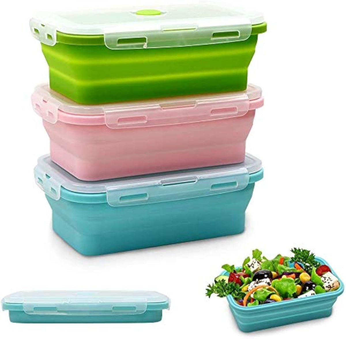 Alimat PluS collapsible rectangular containers save space for meal prep