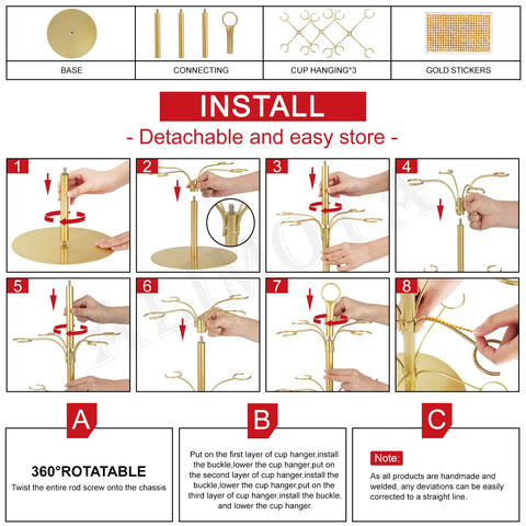 ALIMOTA Cocktail Tree Stand rotating trays enable easy access during parties.