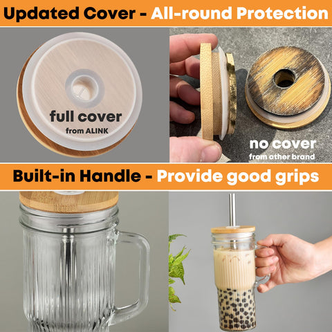 Bamboo lid seal on ALINK tumbler prevents spills while on the go