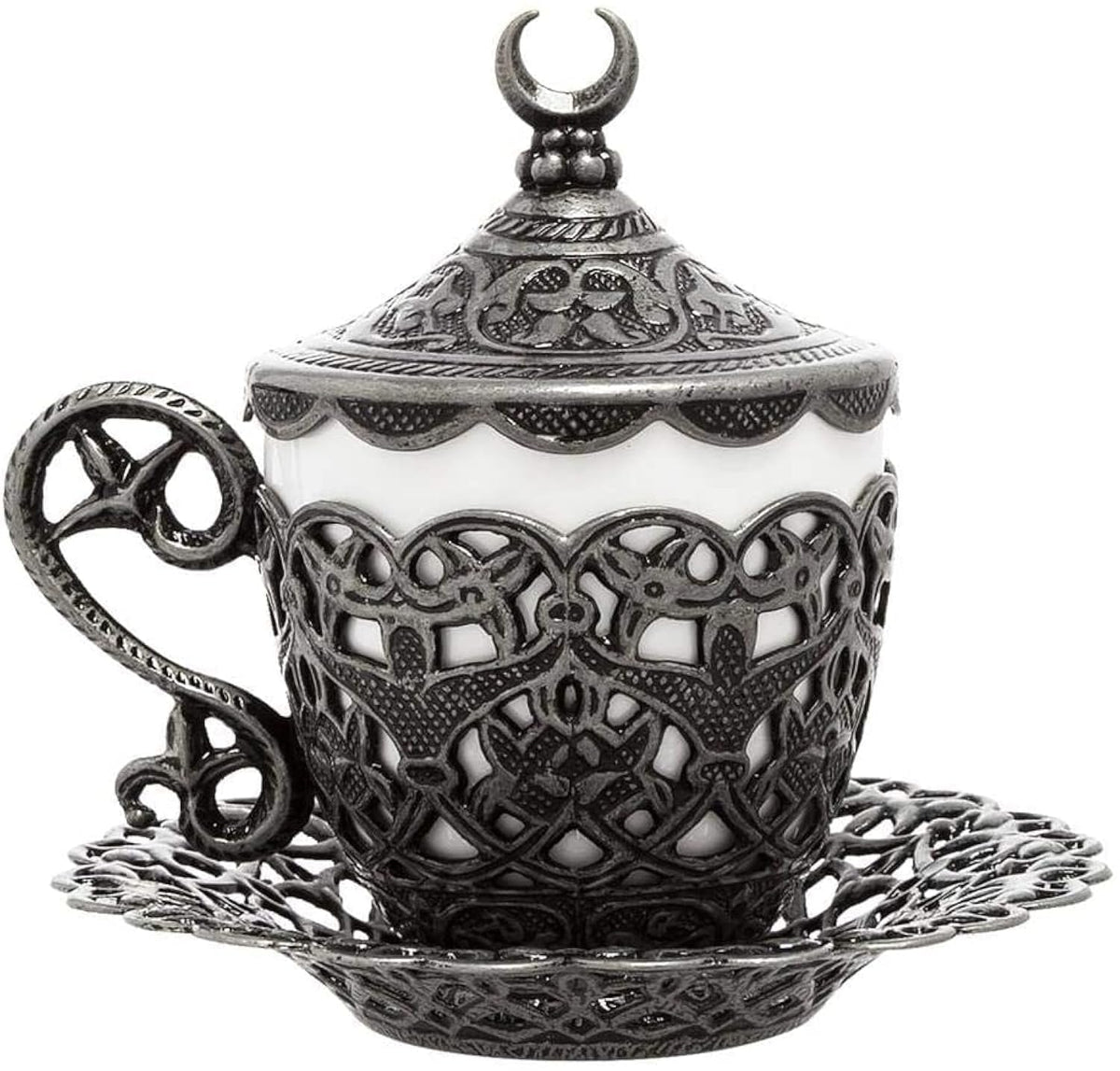 Alisveristime Turkish coffee cup with crescent motif for authentic ritual enjoyment