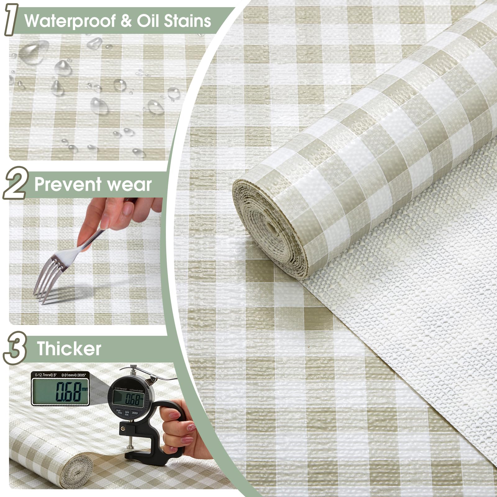 ALIUNI thick PVC liner delivers durable protection for cabinets and dressers.