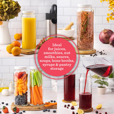 All About Juicing bottle ideal for batch prep and storage.