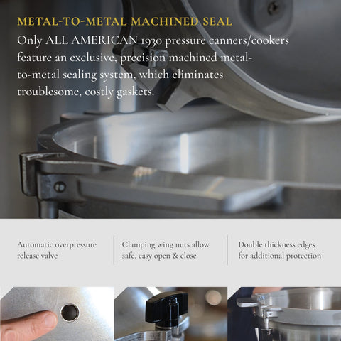 All American 1930 phenolic top handle provides a comfortable grip during use.