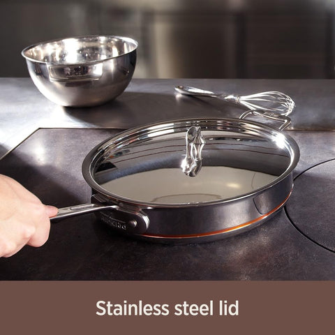 All-Clad drip-free pouring edge helps transfer sauces neatly.