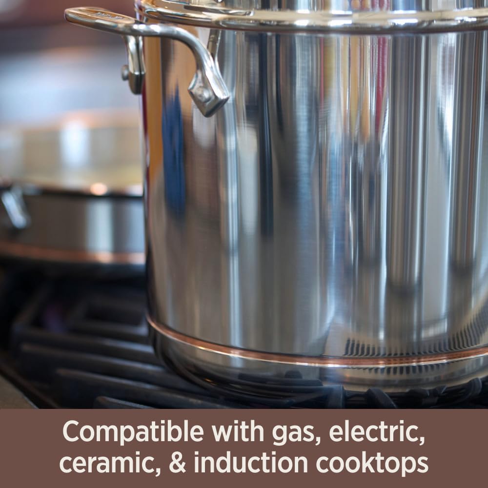All-Clad Copper Core heat-responsive core enables precise temperature changes.