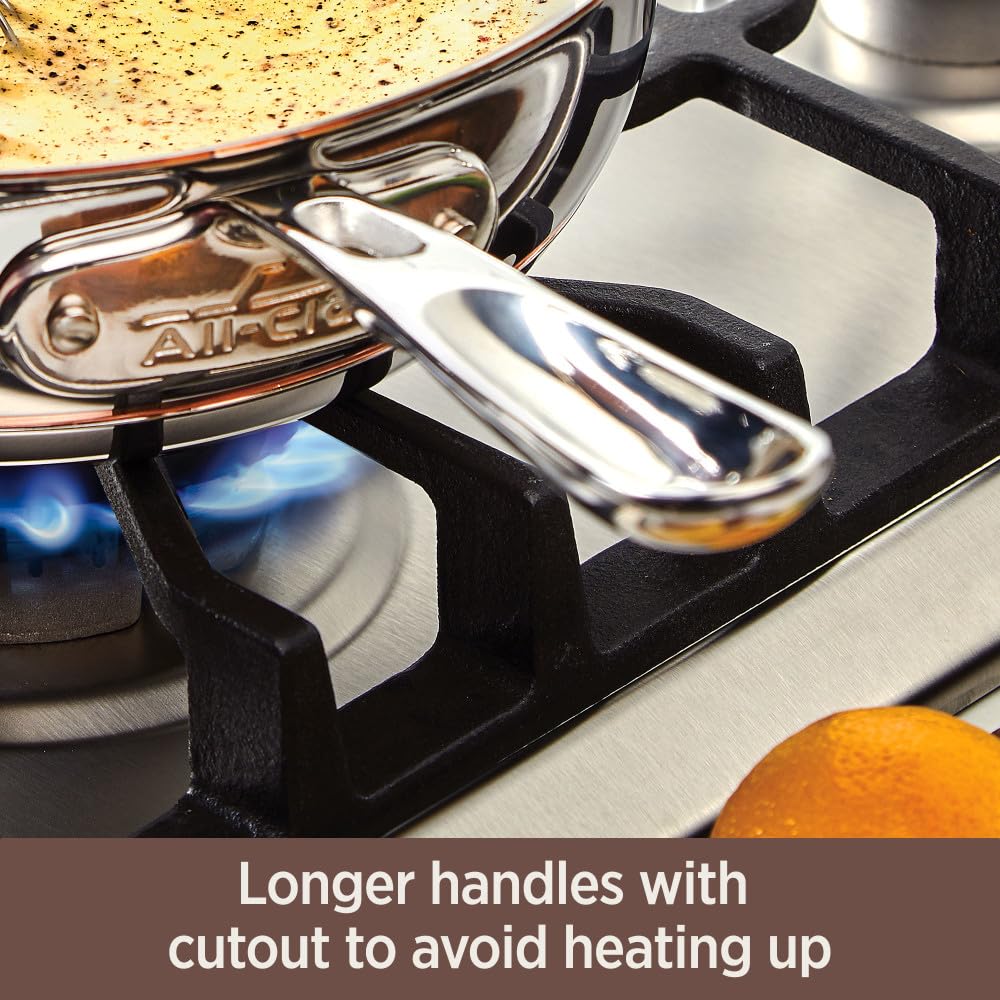 All-Clad Copper Core compatible with induction and oven-safe to 600°F.