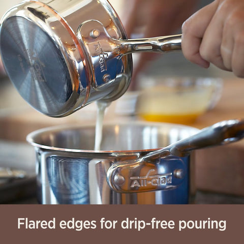 All-Clad riveted handles stay cool and comfortable during use.