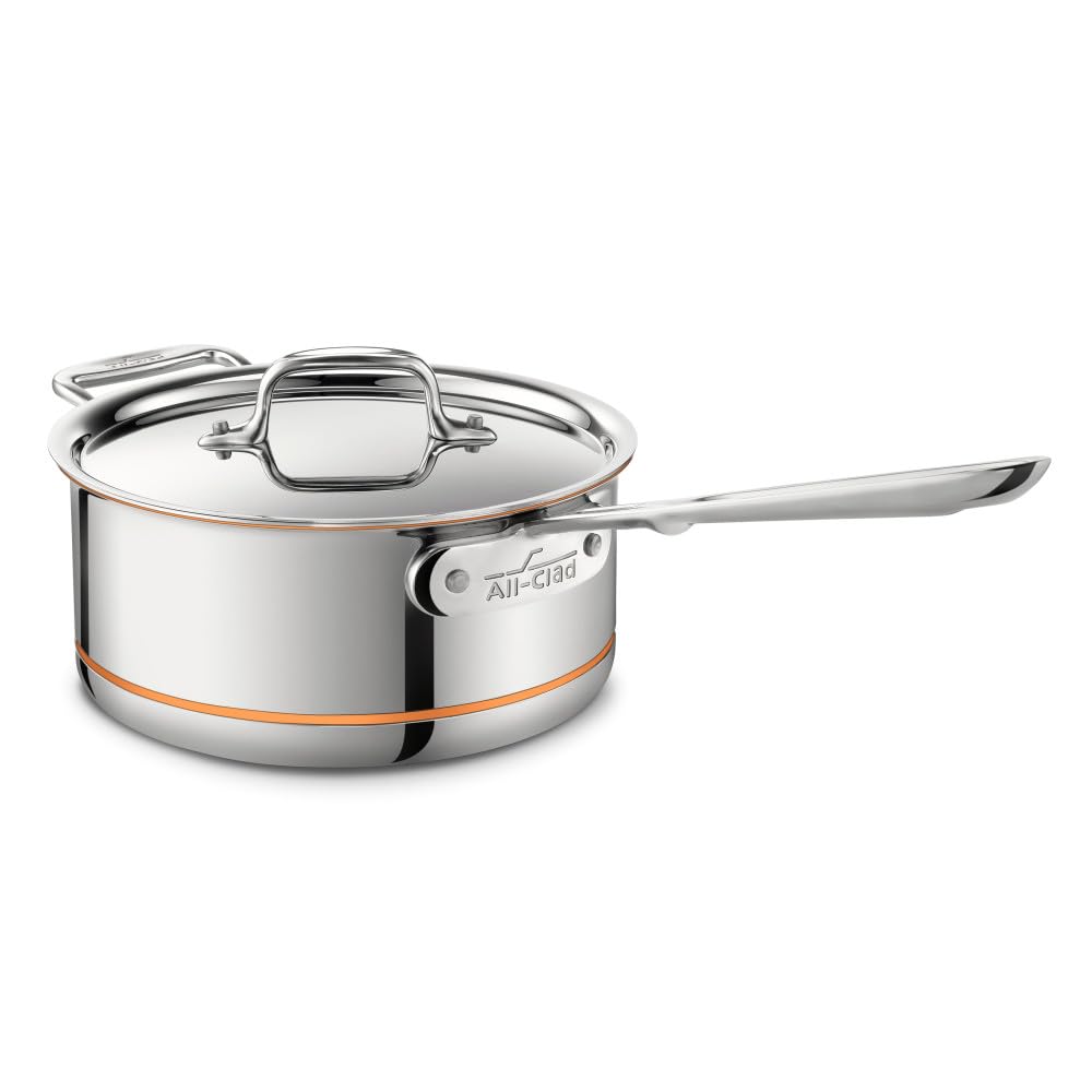 All-Clad Copper Core saucepan top view highlights rapid, even heating