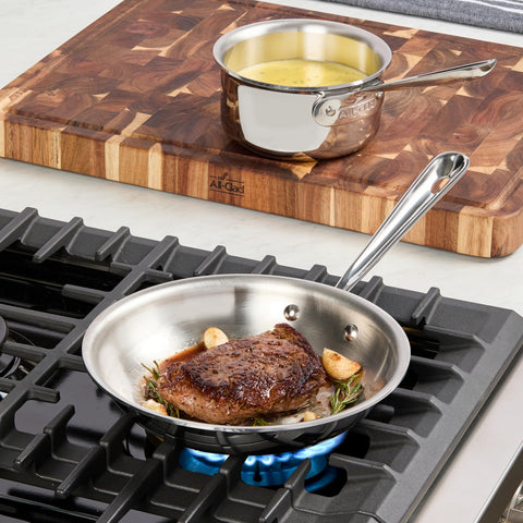 All-Clad D3 8-inch fry pan on induction cooktop, versatile kitchen workhorse