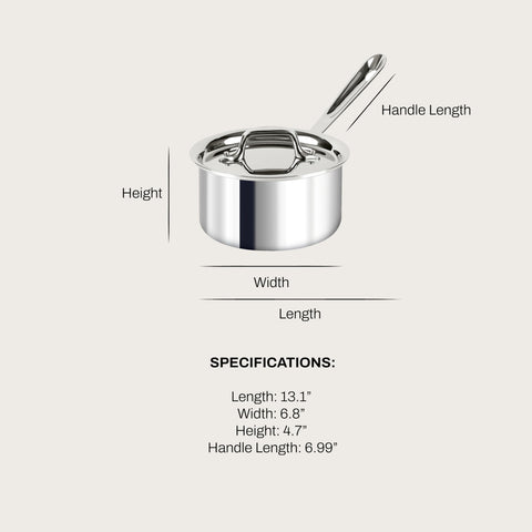 All-Clad D3 1.5-quart saucepan with lid on demonstrates secure lid fit.