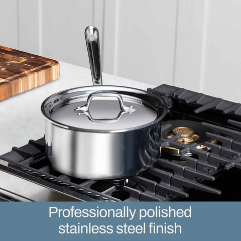 All-Clad D3 1.5-quart interior highlights even heat distribution for delicate sauces.