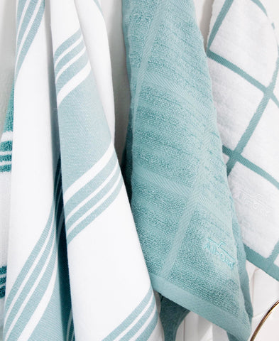 All-Clad towels with convenient hanging loop for easy access