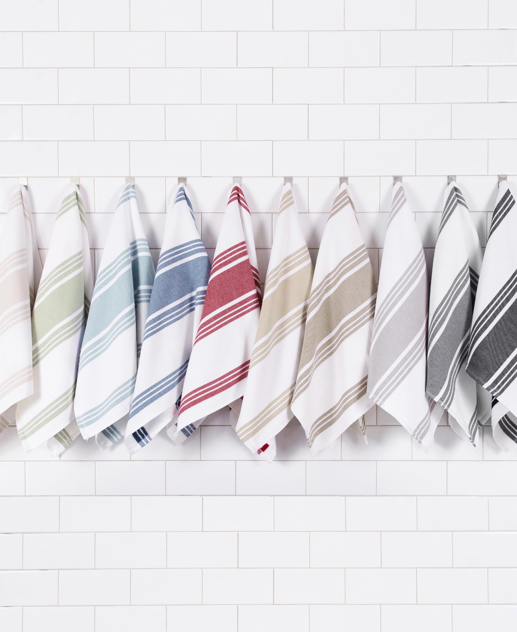 All-Clad towels with durable stitched hems for long-lasting use