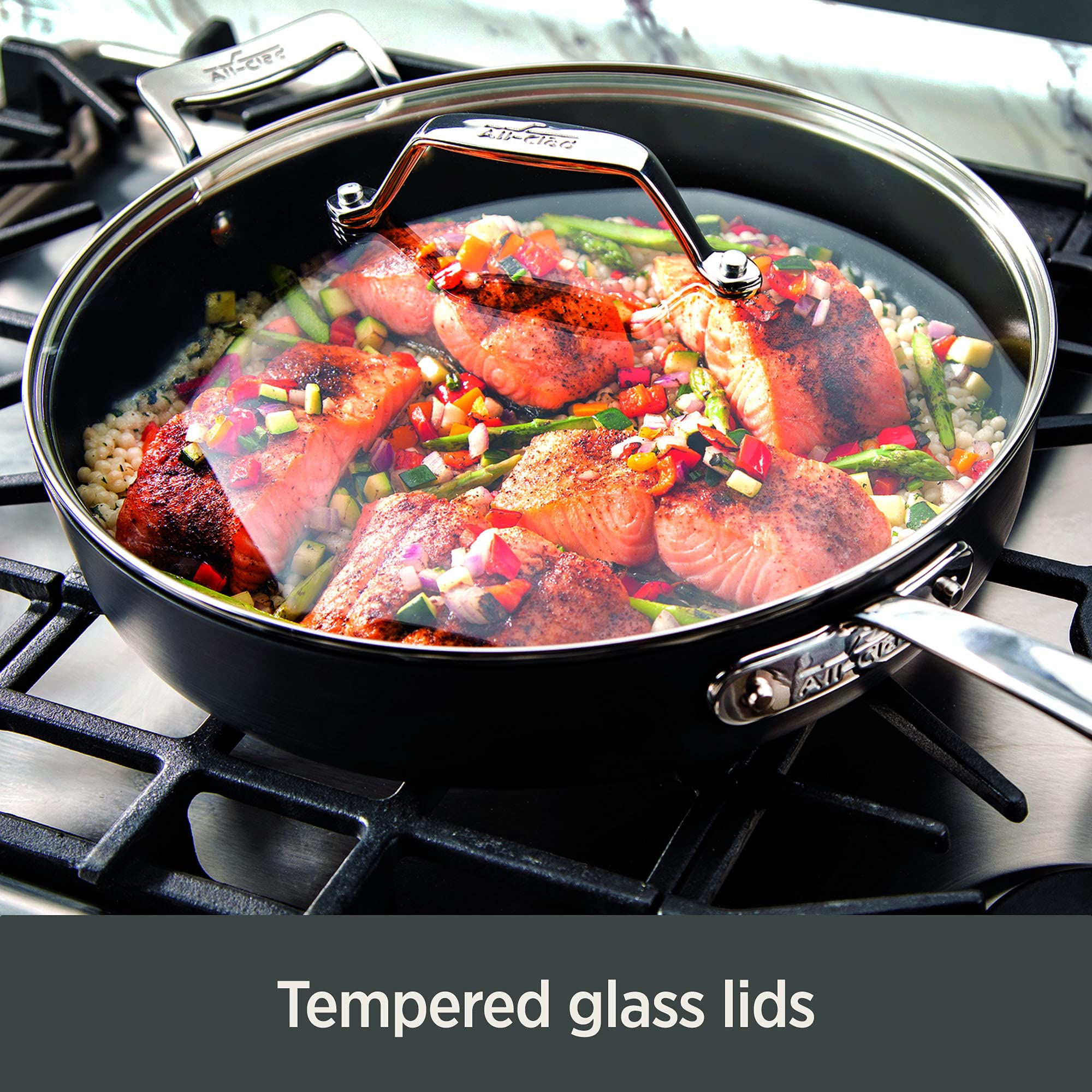 All-Clad Essentials oven and broiler safe up to 500F