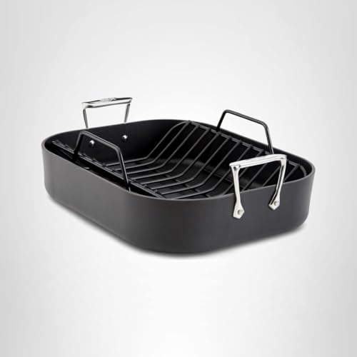 All-Clad HA1 nonstick roaster promotes easy release and scraping-free cleanup.